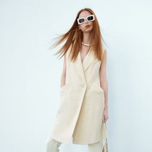 Zara Cream Structure Long Vest